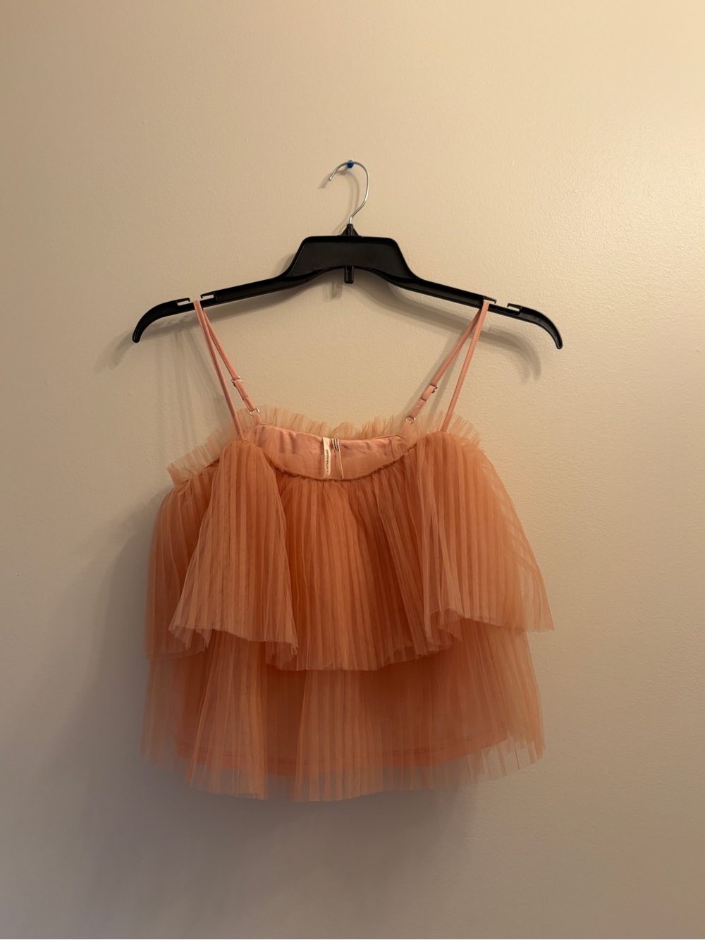 Anthropologie Peach Tiered Tulle Camisole - Women